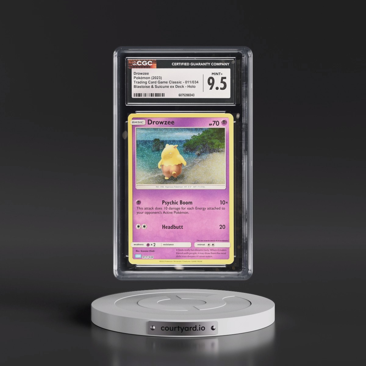2023 Trading Card Game Classic - CLV, CLC, CLB #011/034 Drowzee - Blastoise & Suicune ex Deck - CLB Holo (CGC 9.5 MINT+)