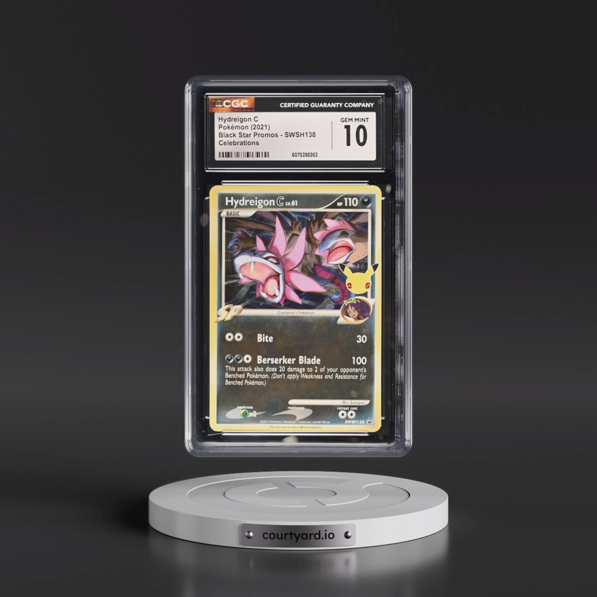 2017 Black Star Promos - Sword & Shield #SWSH138 Hydreigon C - Celebrations (Holo) (CGC 10 GEM MINT)