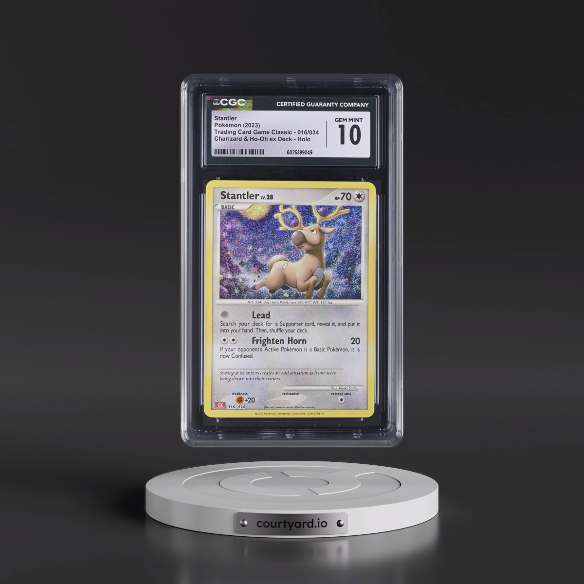 2023 Trading Card Game Classic - CLV, CLC, CLB #016/034 Stantler - Charizard & Ho-Oh ex Deck - CLC Holo (CGC 10 GEM MINT)