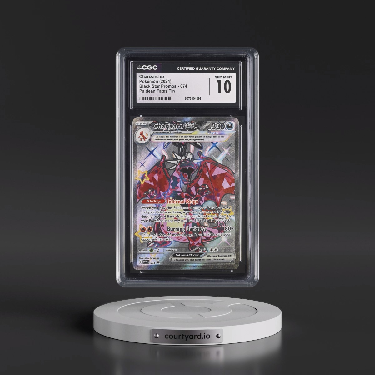 2023 Black Star Promos - Scarlet & Violet SVP EN #074 Charizard ex - Paldean Fates Tin (Holo) (CGC 10 GEM MINT)