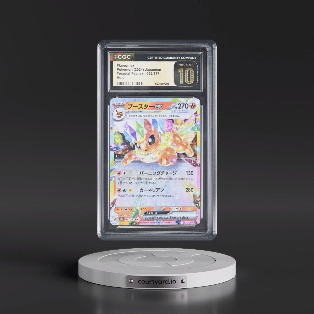 2024 High Class Pack: Terastal Fest ex - sv8a #022/187 Flareon ex - Holo (CGC 10 PRISTINE)
