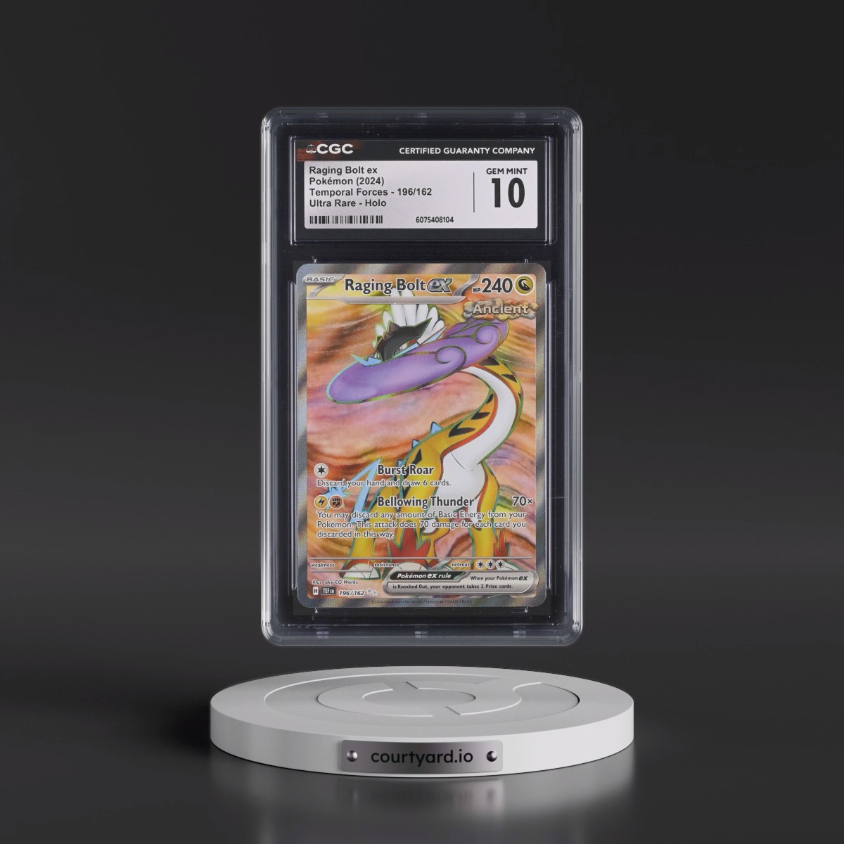 2023 Temporal Forces - TEF EN #196/162 Raging Bolt ex - Ultra Rare Holo (CGC 10 GEM MINT)