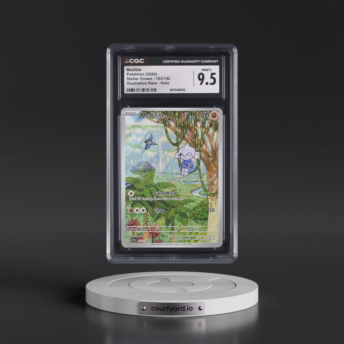 2024 Stellar Crown - SCR EN #153/142 Meditite - Illustration Rare Holo (CGC 9.5 MINT+)