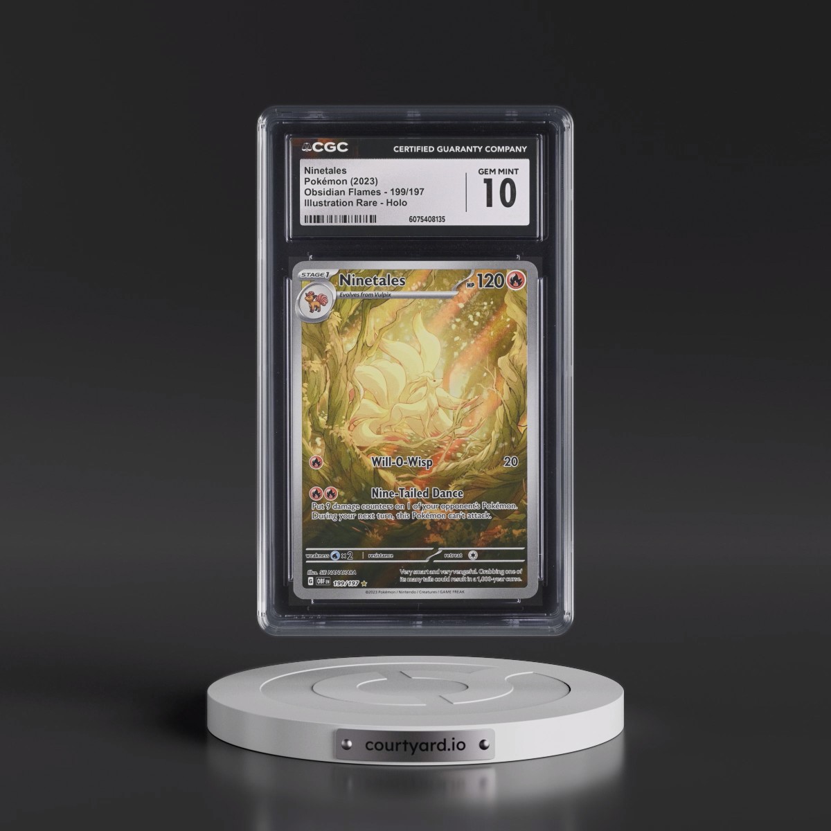 2023 Obsidian Flames - OBF EN #199/197 Ninetales - Illustration Rare Holo (CGC 10 GEM MINT)
