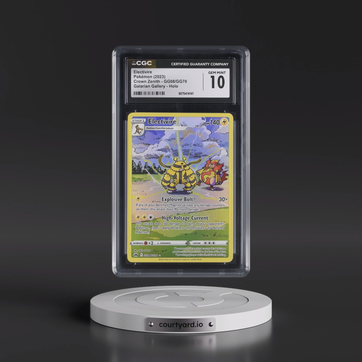 2023 Crown Zenith #GG08/GG70 Electivire - Galarian Gallery Holo (CGC 10 GEM MINT)