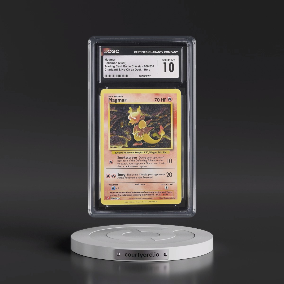2023 Trading Card Game Classic - CLV, CLC, CLB #006/034 Magmar - Holo Charizard & Ho-Oh ex Deck - CLC (CGC 10 GEM MINT)