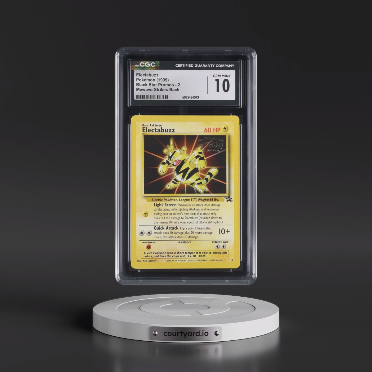 1999 Black Star Promos #2 Electabuzz - Mewtwo Strikes Back (CGC 10 GEM MINT)