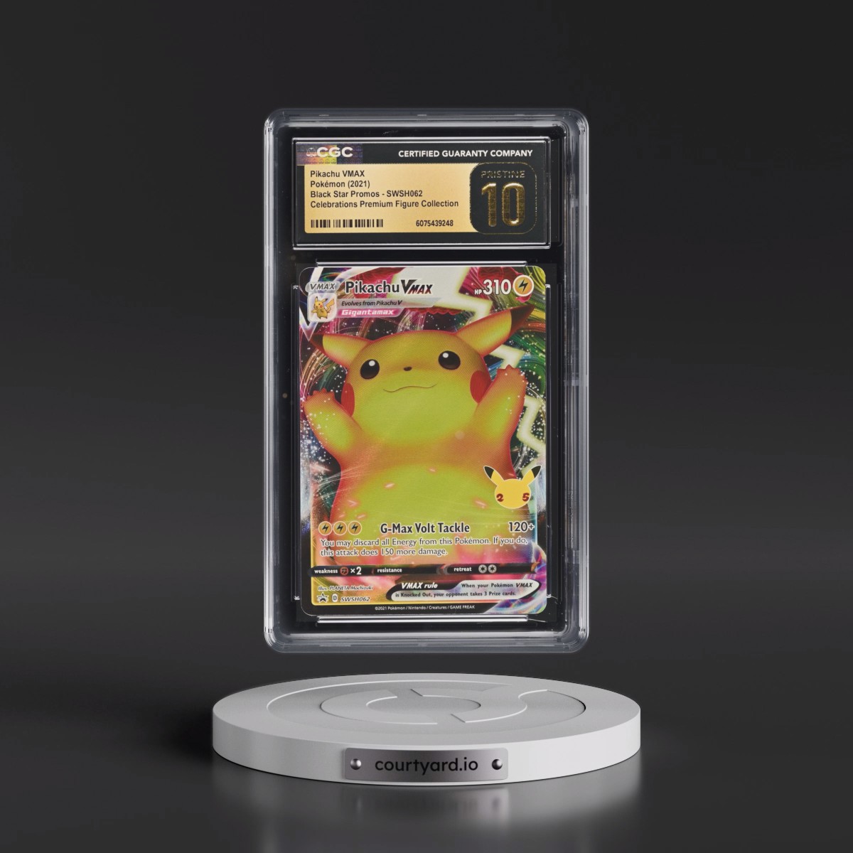 2017 Black Star Promos - Sword & Shield Pikachu VMAX - Celebrations Premium Figure Coll. - Pikachu VMAX (Holo) #SWSH062 CGC 10