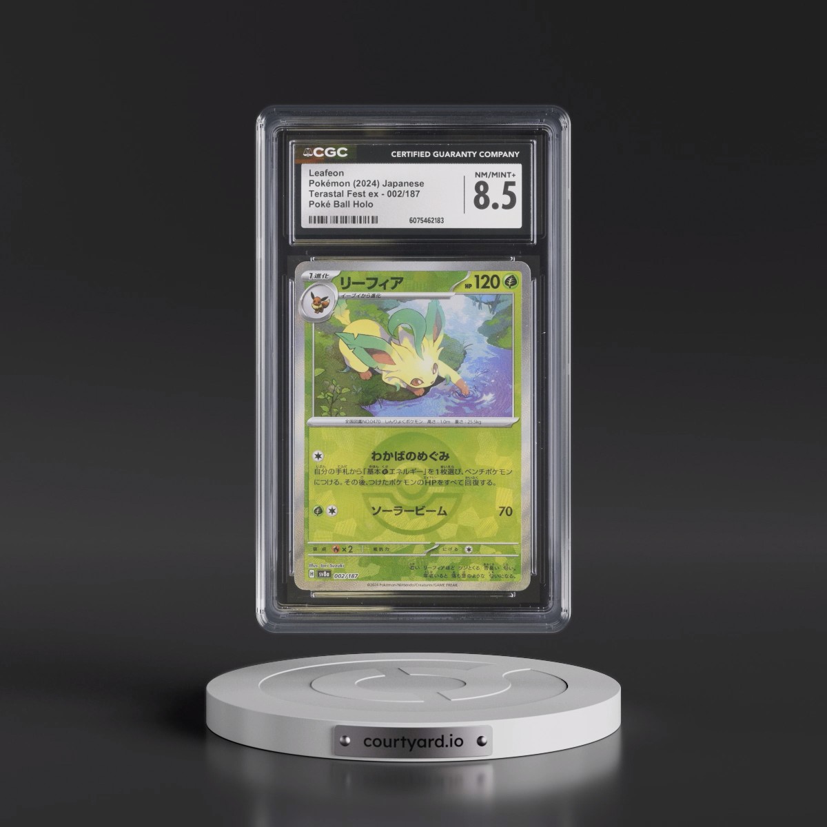 2024 High Class Pack: Terastal Fest ex - sv8a #002/187 Leafeon - Poké Ball Holo (CGC 8.5 NM-MT+)