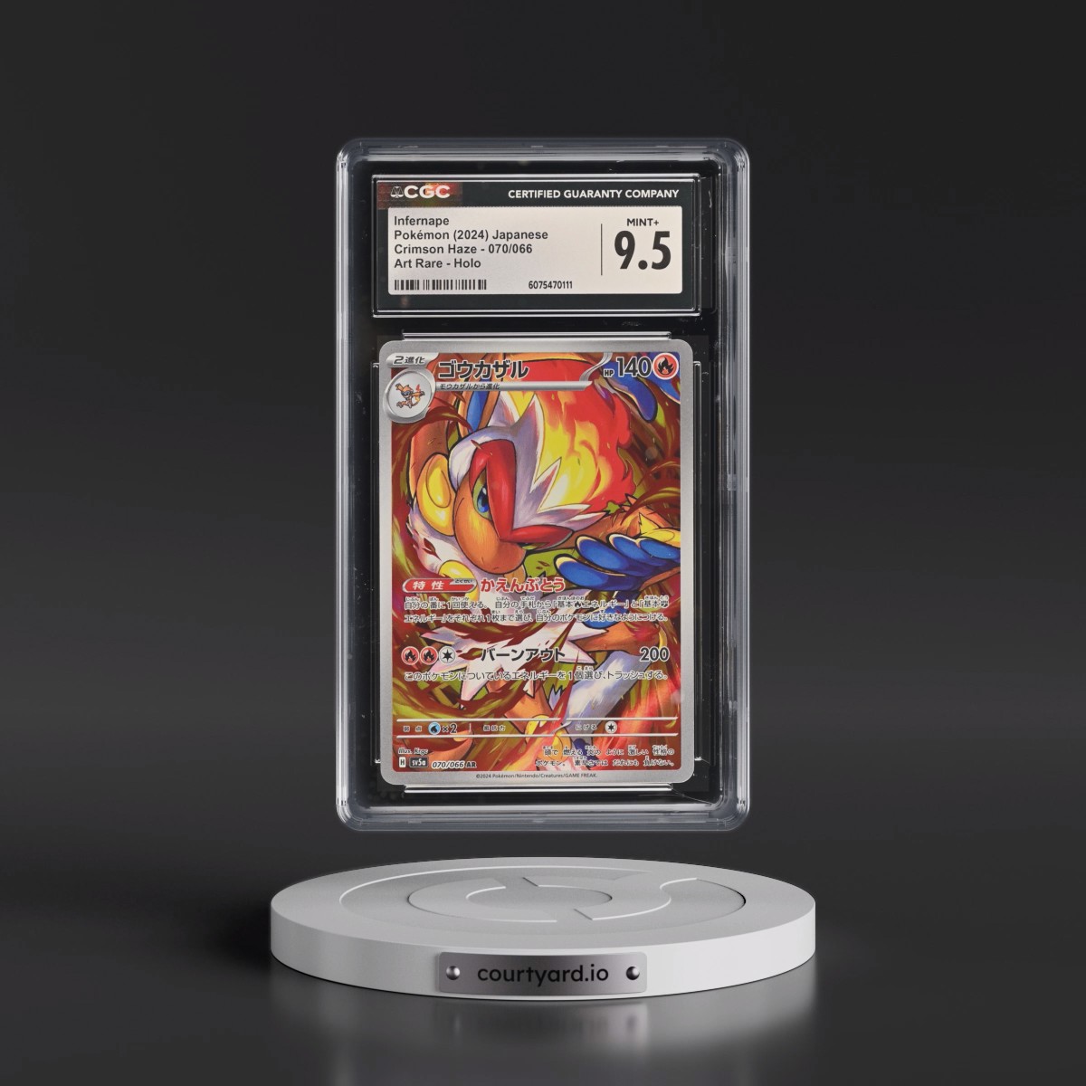 2024 Crimson Haze #070/066 Infernape - Art Rare Holo (CGC 9.5 MINT+)