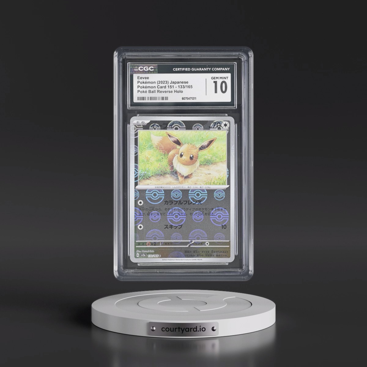 2023 Pokémon Card 151 #133/165 Eevee - Reverse Holo Poké Ball (CGC 10 GEM MINT)