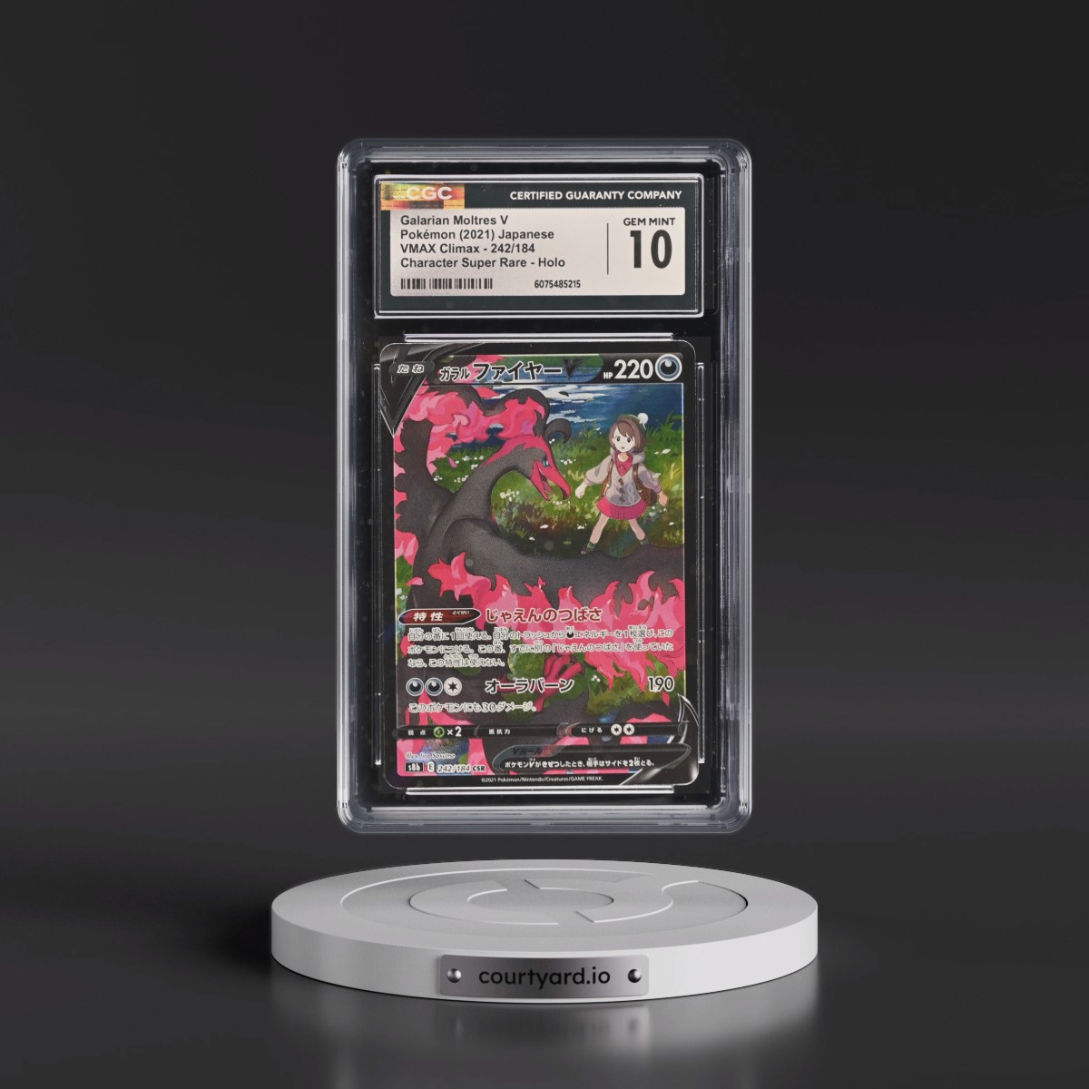 2021 VMAX Climax #242/184 Galarian Moltres V - Character Super Rare Holo (CGC 10 GEM MINT)