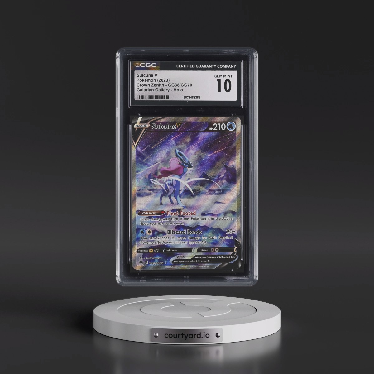 2023 Crown Zenith #GG38/GG70 Suicune V - Galarian Gallery Holo (CGC 10 GEM MINT)