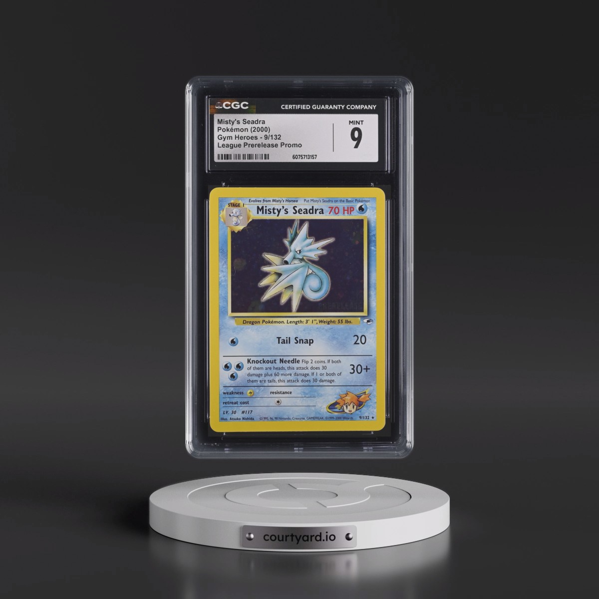 2000 Gym Heroes #9/132 Misty's Seadra - League Prerelease Promo (Holo) (CGC 9 MINT)
