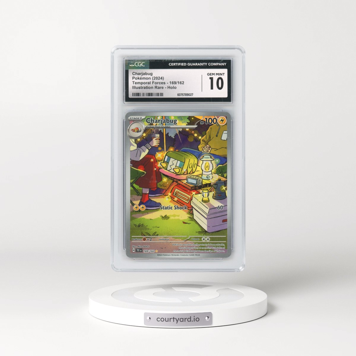 2023 Temporal Forces - TEF EN #169/162 Charjabug - Illustration Rare Holo (CGC 10 GEM MINT)