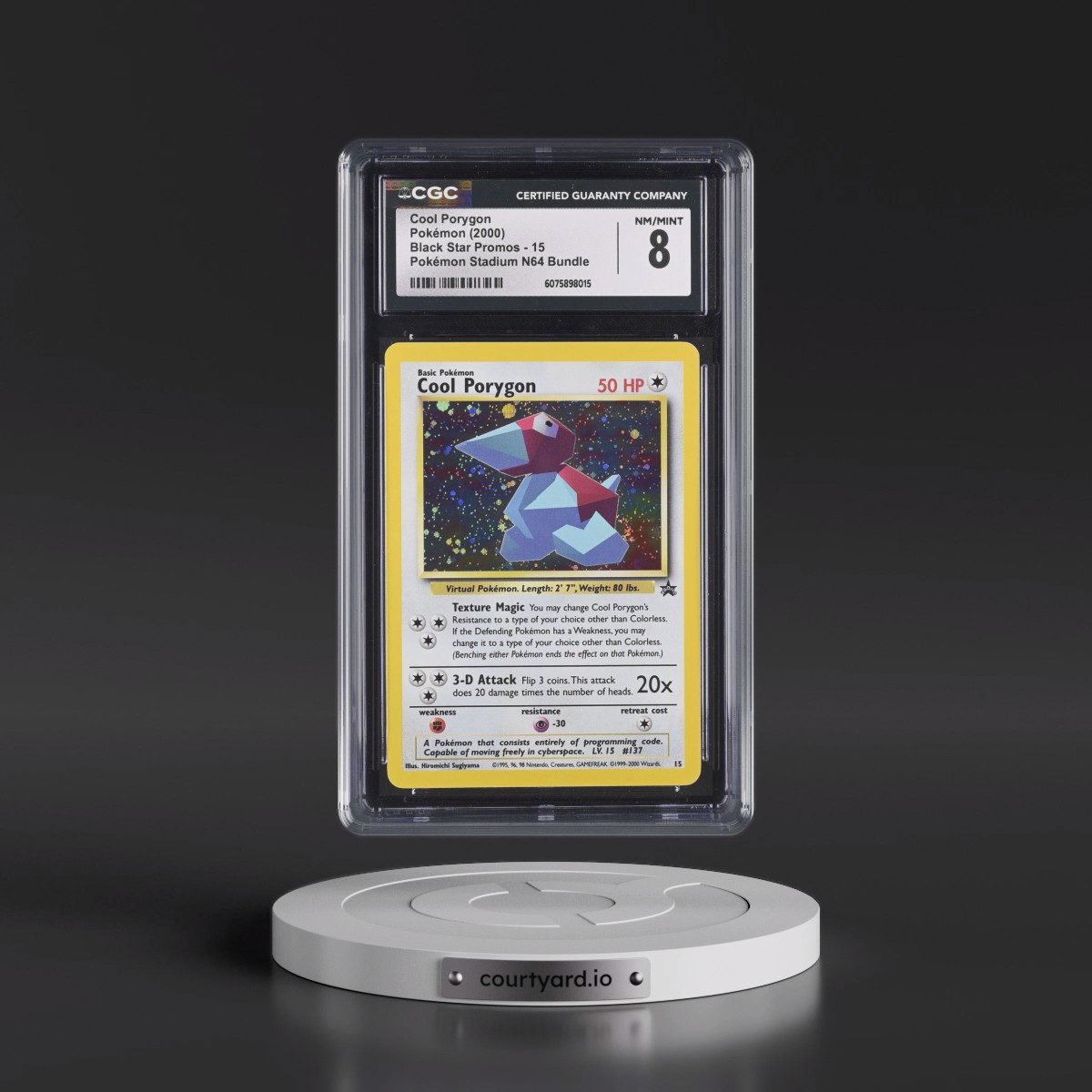1999 Black Star Promos #15 Cool Porygon - Pokémon Stadium N64 Bundle (Holo) (CGC 8 NM-MT)