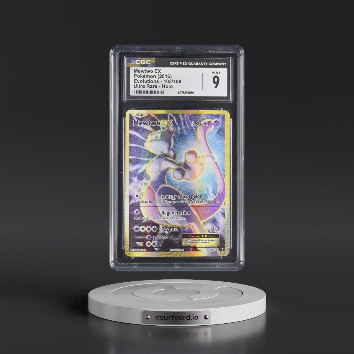 2016 Evolutions #103/108 Mewtwo EX - Ultra Rare Holo (CGC 9 MINT)