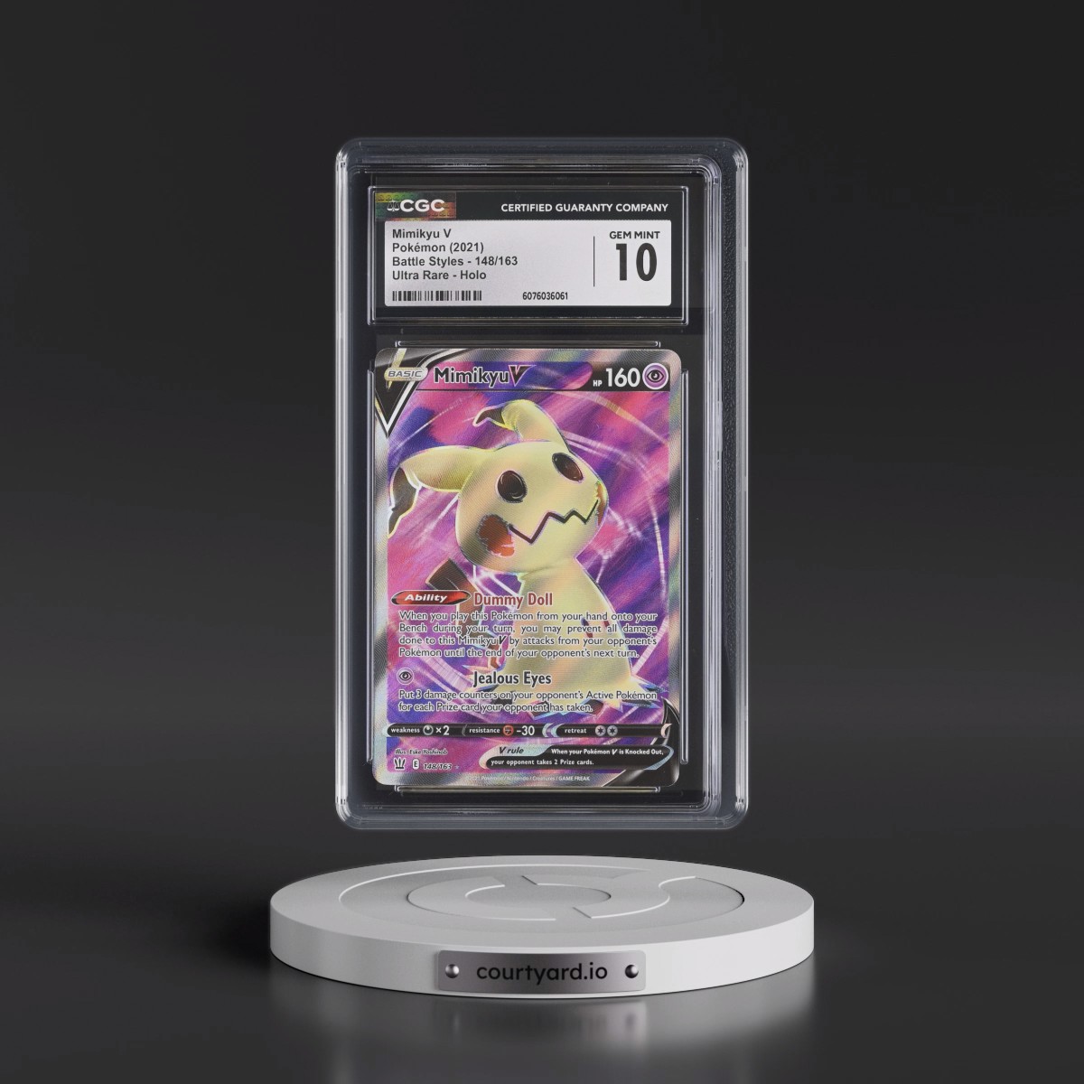 2021 Battle Styles #148/163 Mimikyu V - Ultra Rare Holo (CGC 10 GEM MINT)