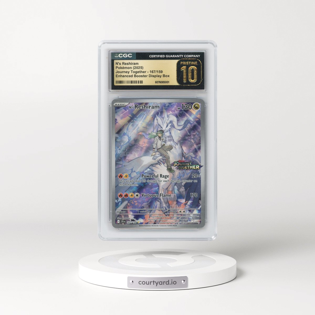 2025 Journey Together - JTG EN #167/159 N's Reshiram - Enhanced Booster Display Box (Journey Together Stamp) (Holo) (CGC 10 PRISTINE)