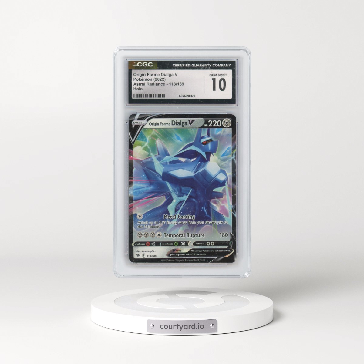 2022 Astral Radiance #113/189 Origin Forme Dialga V - Holo (CGC 10 GEM MINT)