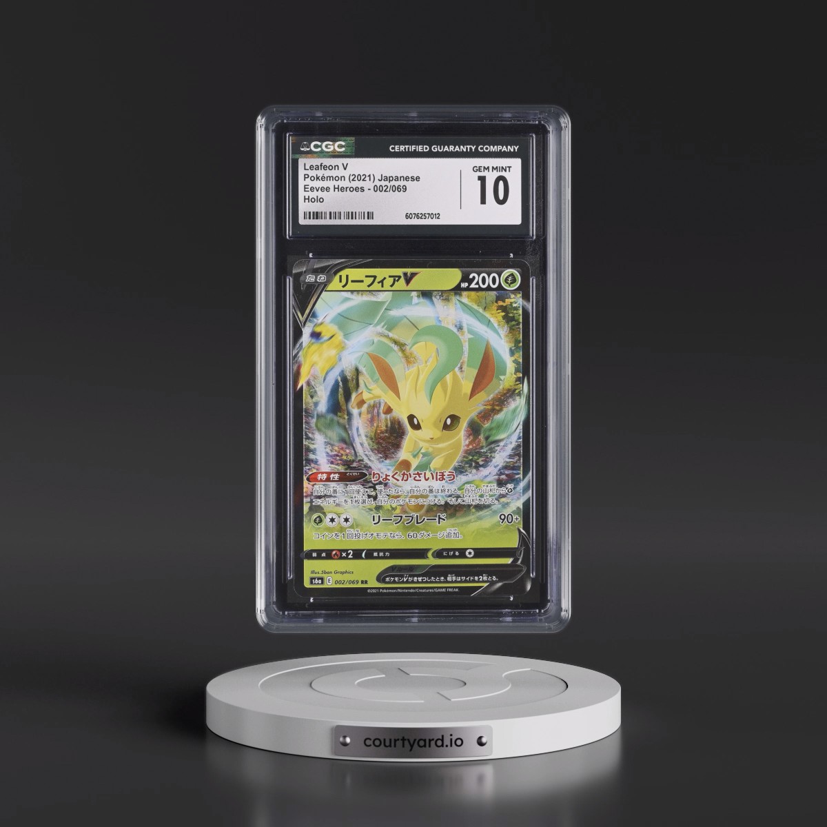 2021 Eevee Heroes #002/069 Leafeon V - Holo (CGC 10 GEM MINT)