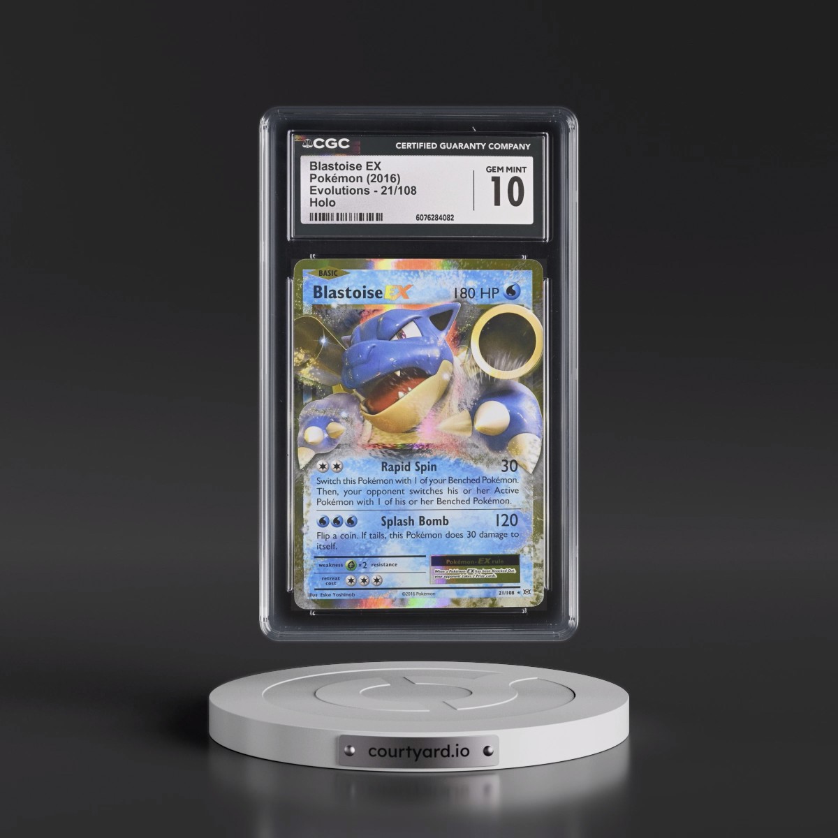 2016 Evolutions #21/108 Blastoise EX - Holo (CGC 10 GEM MINT)