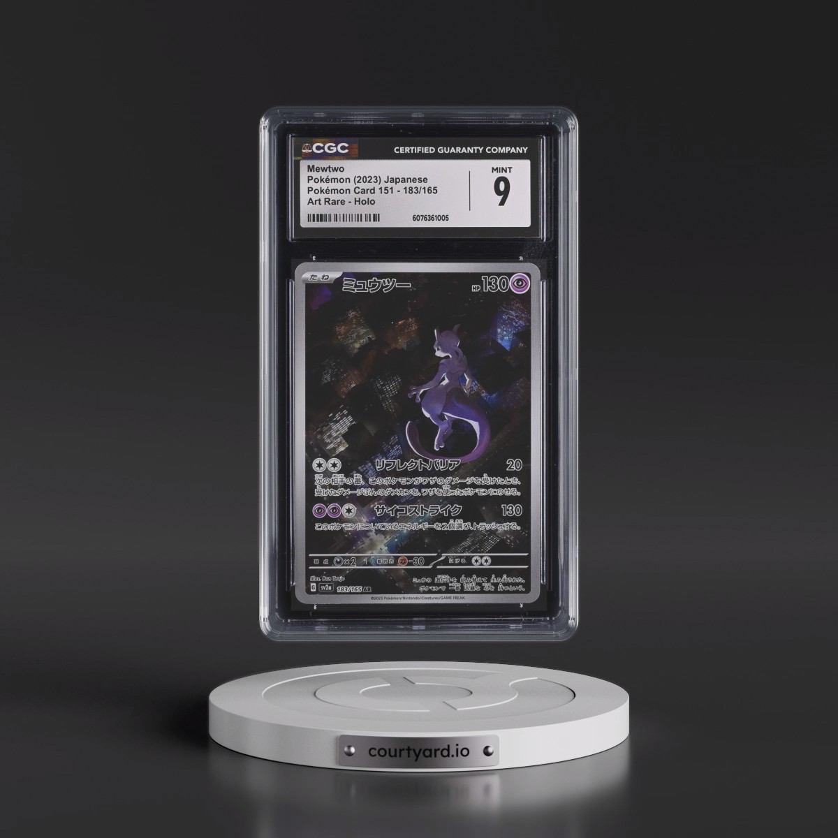 2023 Pokémon Card 151 #183/165 Mewtwo - Art Rare Holo (CGC 9 MINT)