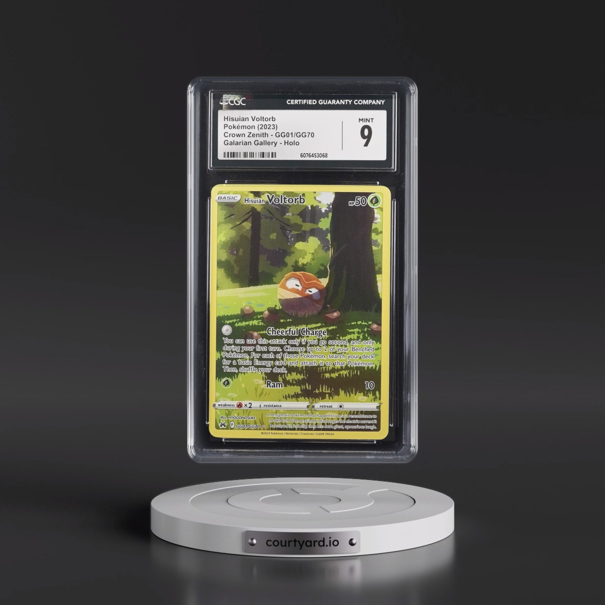 2023 Crown Zenith #GG01/GG70 Hisuian Voltorb - Galarian Gallery Holo (CGC 9 MINT)
