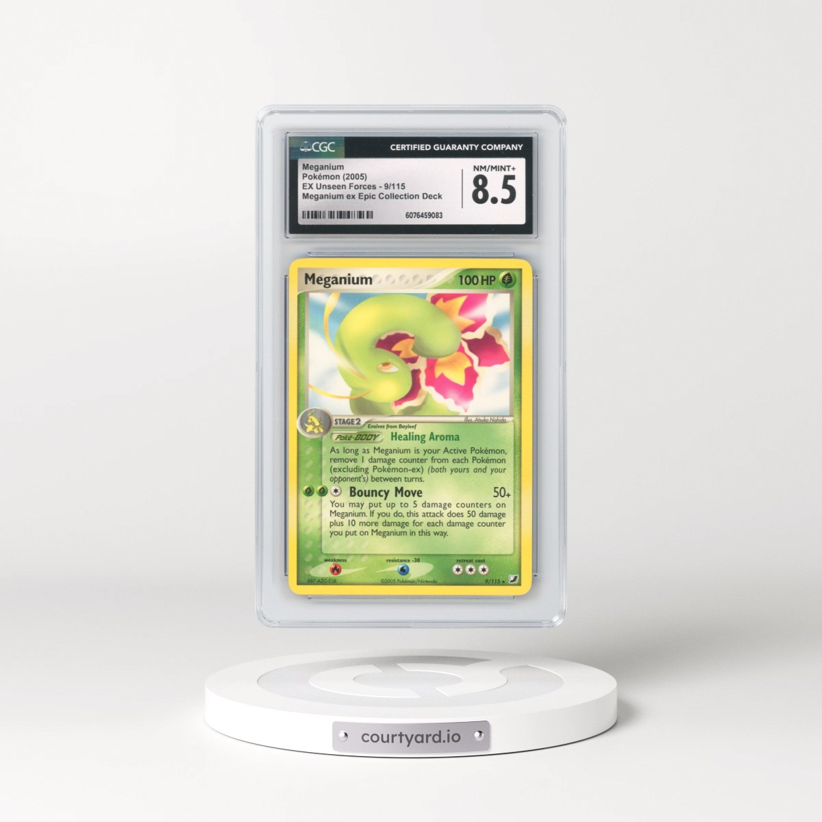 2005 EX Unseen Forces #9/115 Meganium - (Non-Holo) Meganium ex Epic Collection Deck (CGC 8.5 NM-MT+)