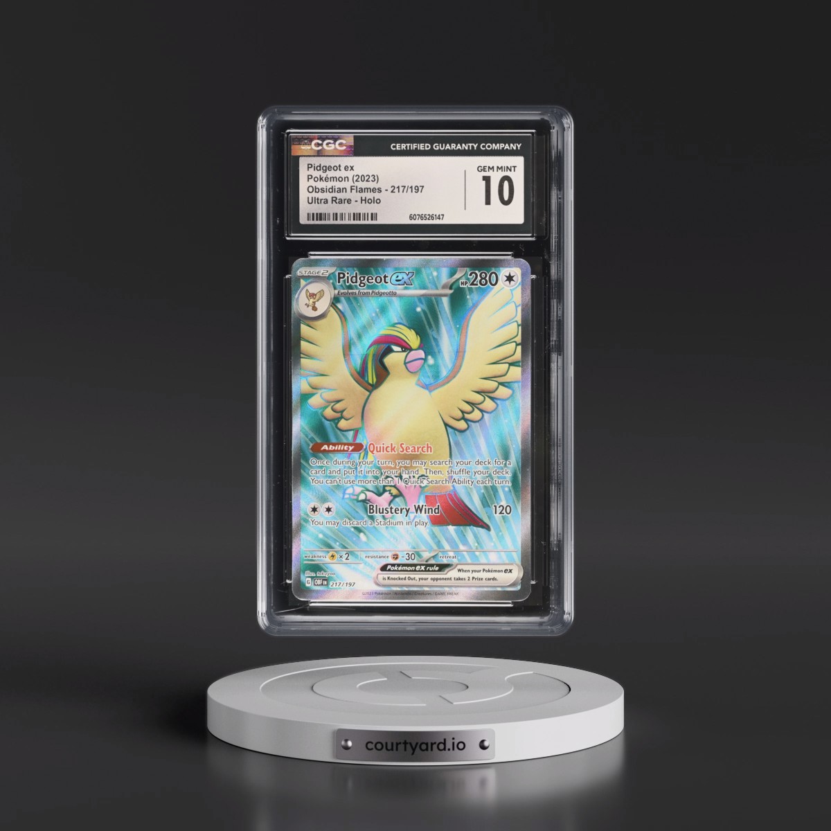 2023 Obsidian Flames - OBF EN #217/197 Pidgeot ex - Ultra Rare Holo (CGC 10 GEM MINT)