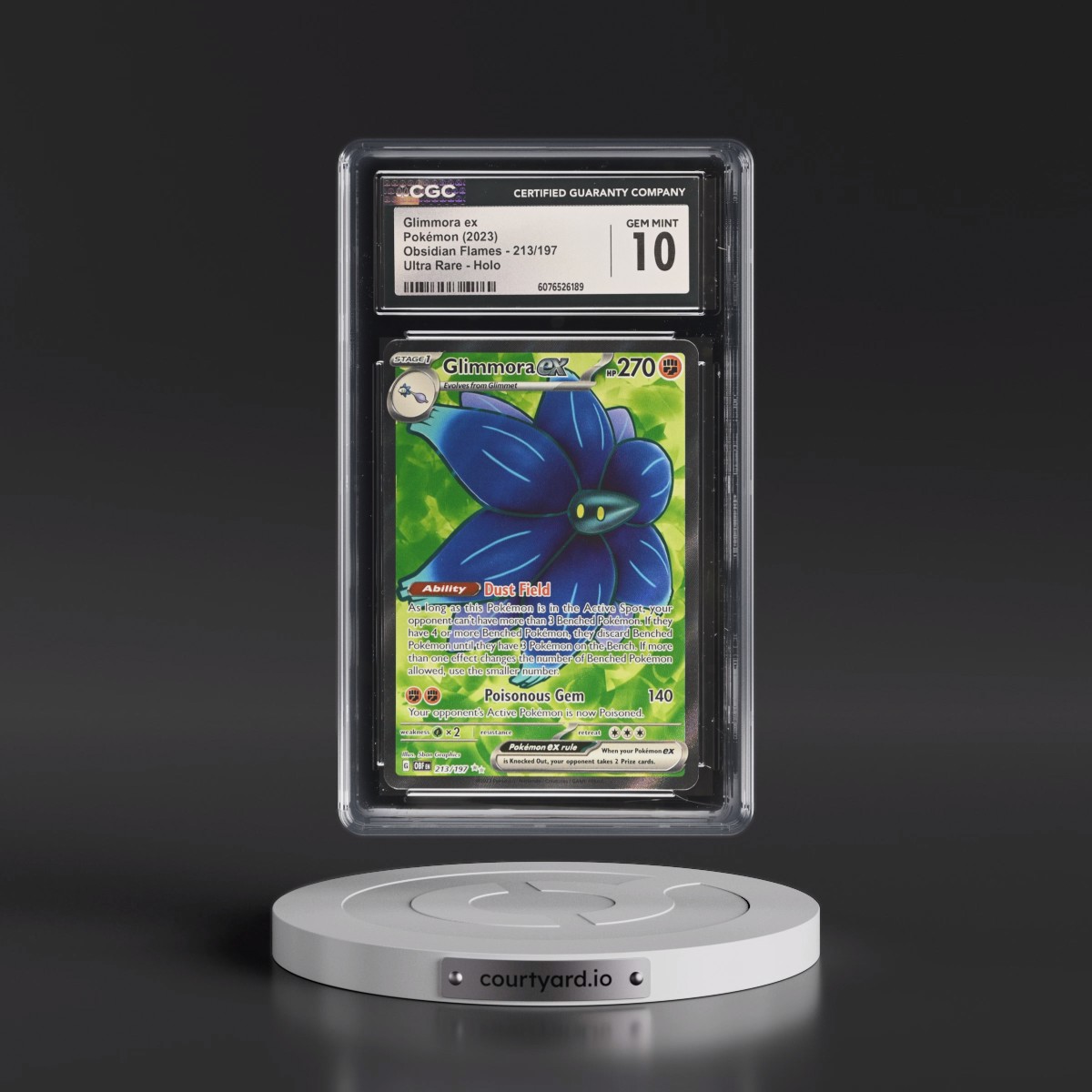 2023 Obsidian Flames - OBF EN #213/197 Glimmora ex - Ultra Rare Holo (CGC 10 GEM MINT)