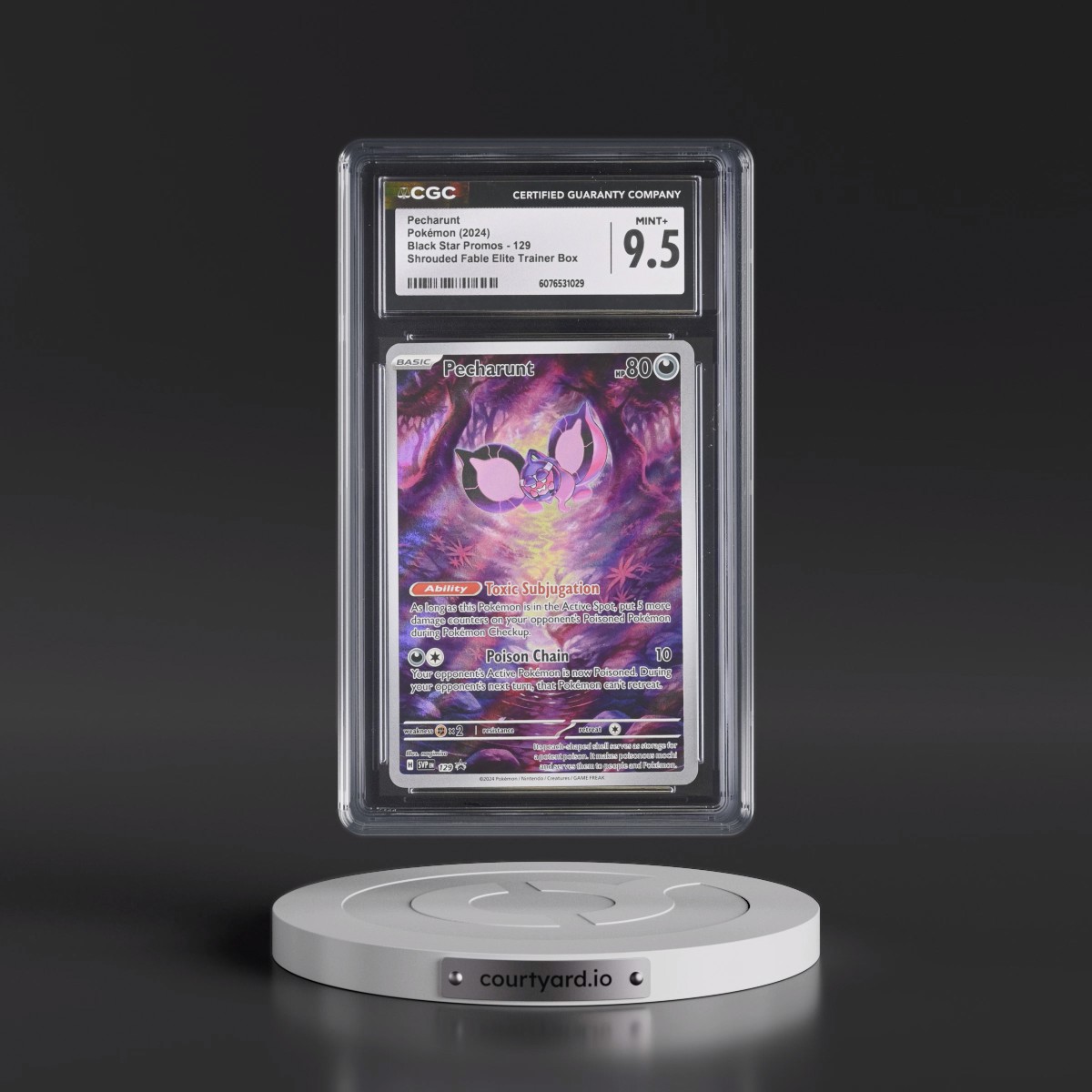 2023 Black Star Promos - Scarlet & Violet SVP EN #129 Pecharunt - Shrouded Fable ETB Holo (CGC 9.5 MINT+)