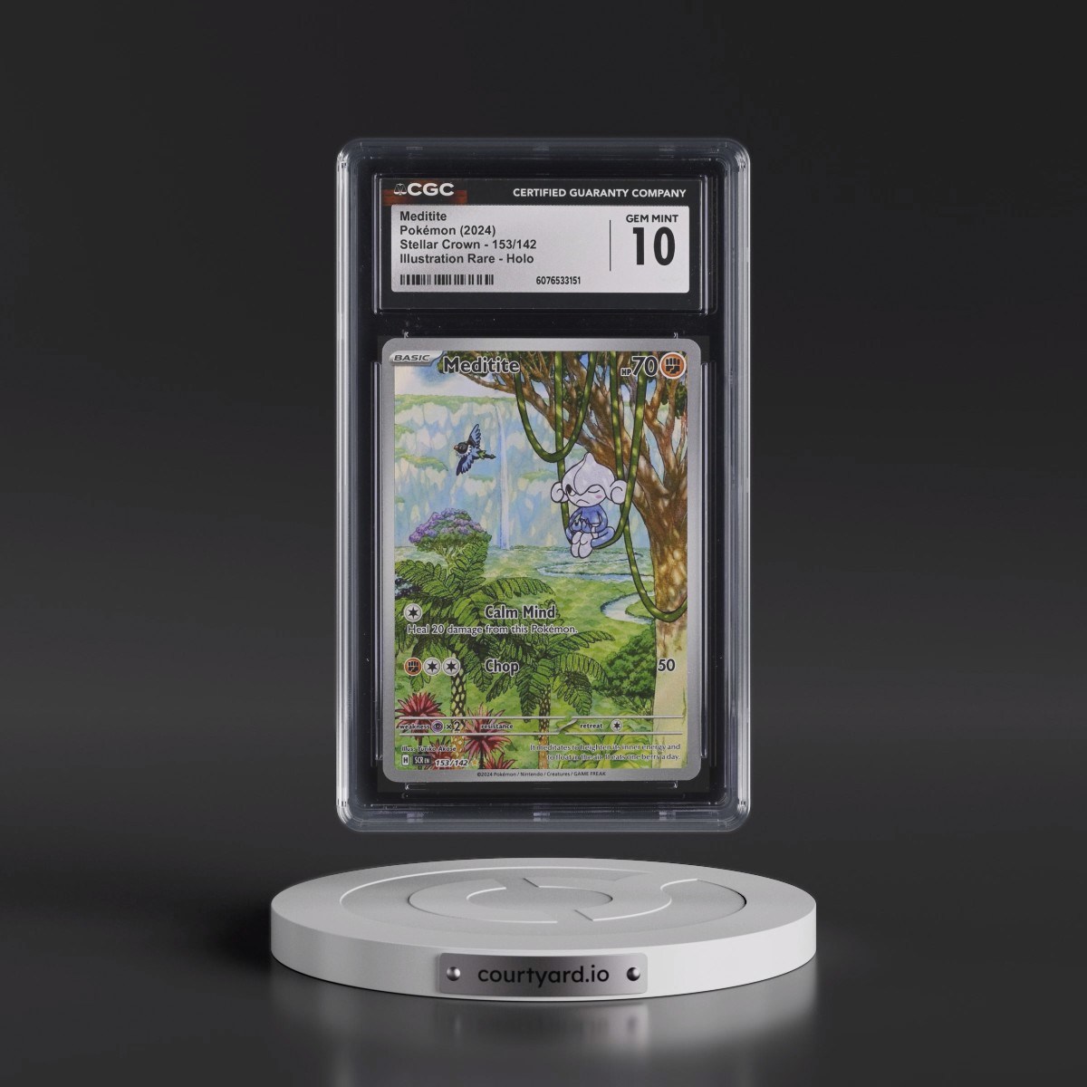 2024 Stellar Crown - SCR EN #153/142 Meditite - Illustration Rare Holo (CGC 10 GEM MINT)