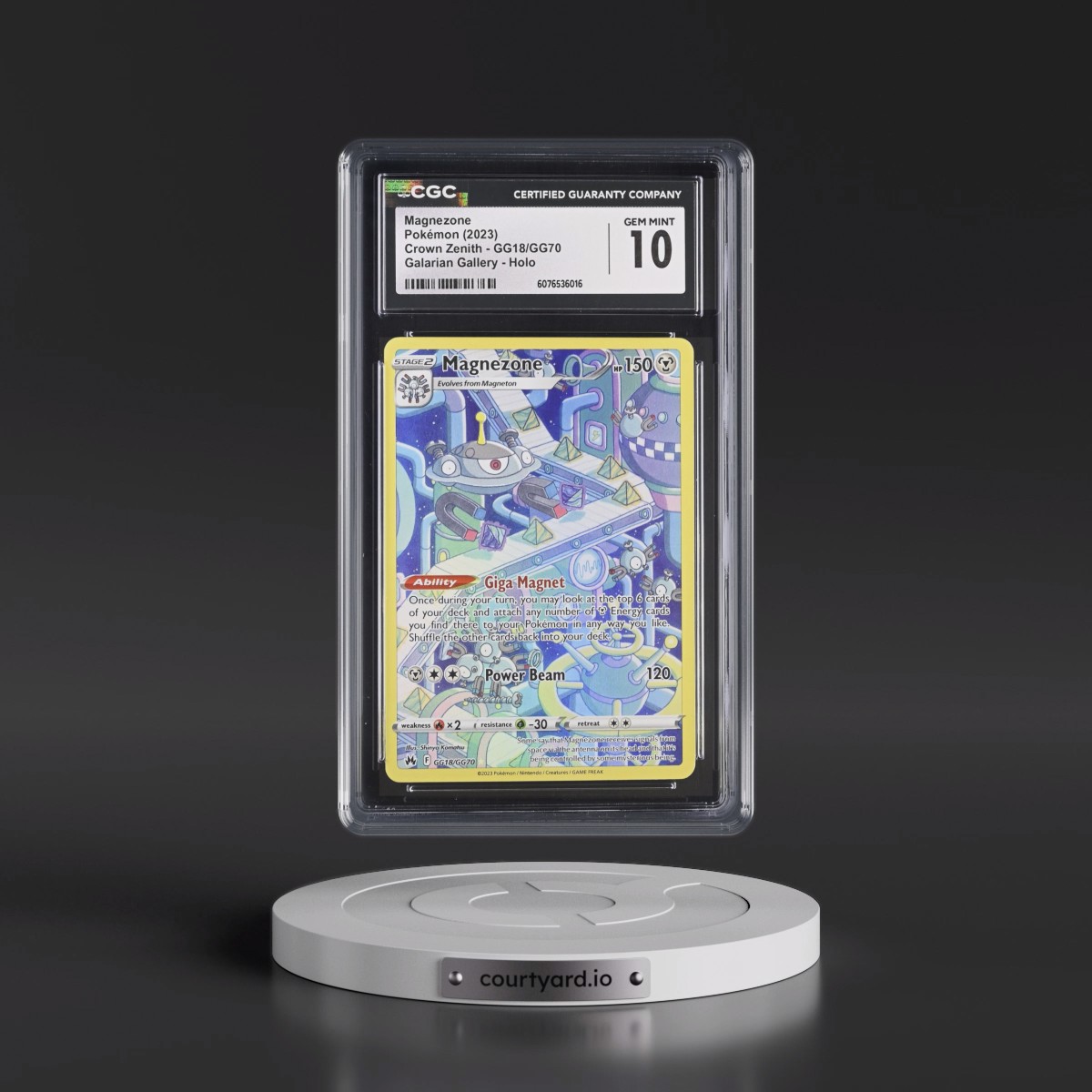 2023 Crown Zenith #GG18/GG70 Magnezone - Galarian Gallery Holo (CGC 10 GEM MINT)