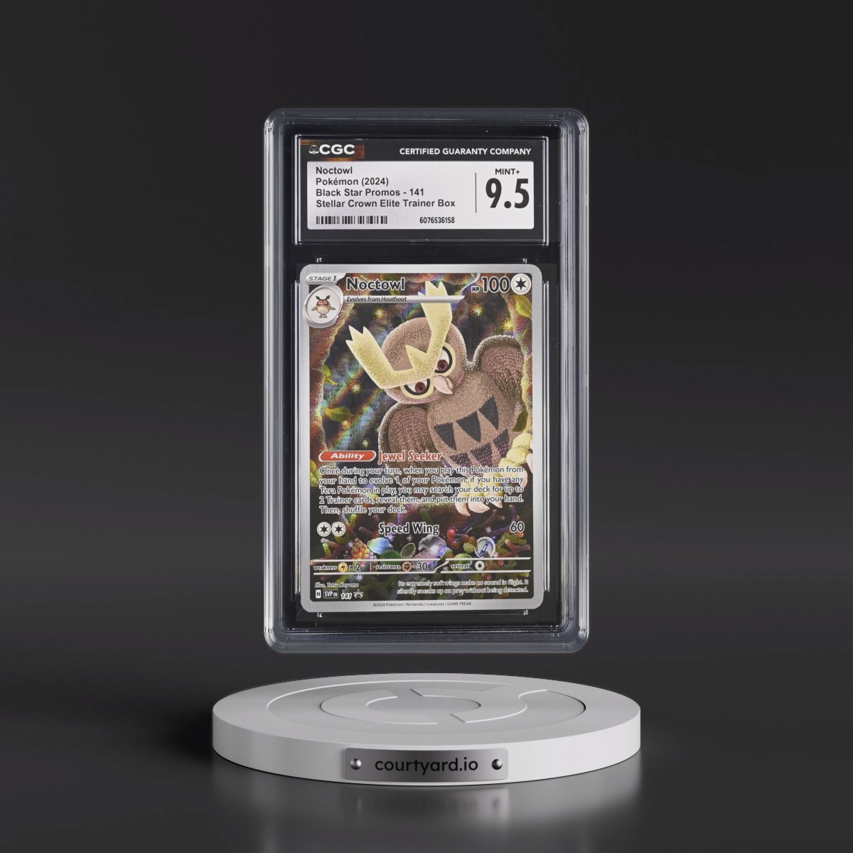 2023 Black Star Promos - Scarlet & Violet SVP EN #141 Noctowl - Stellar Crown Elite Trainer Box (Holo) (CGC 9.5 MINT+)