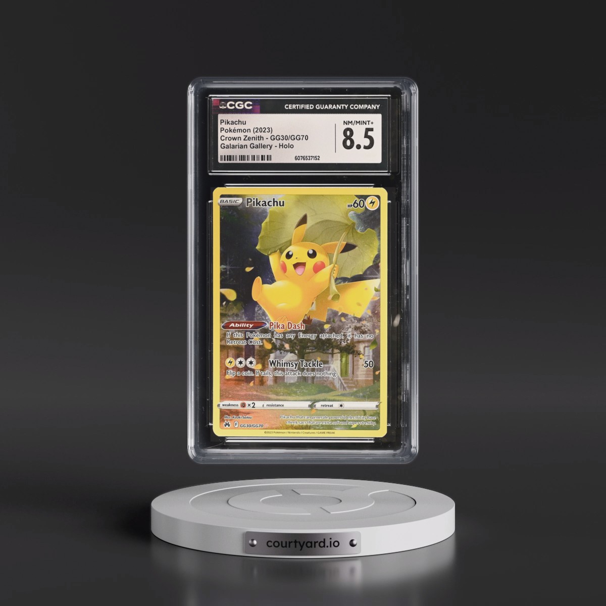 2023 Crown Zenith #GG30/GG70 Pikachu - Galarian Gallery Holo (CGC 8.5 NM-MT+)