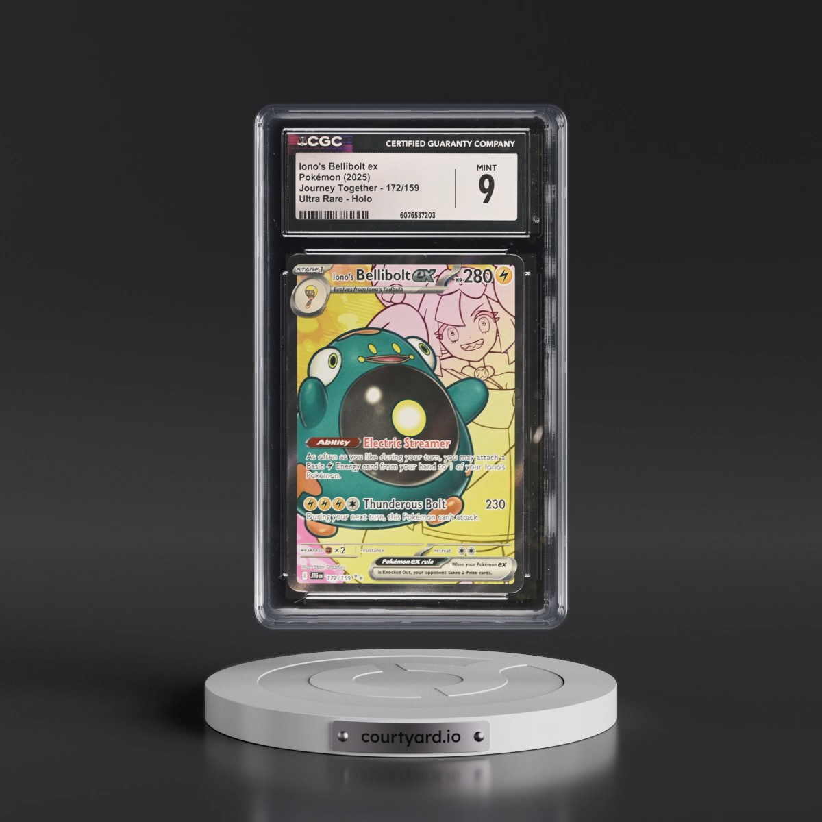 2025 Journey Together - JTG EN #172/159 Iono's Bellibolt ex - Ultra Rare Holo (CGC 9 MINT)