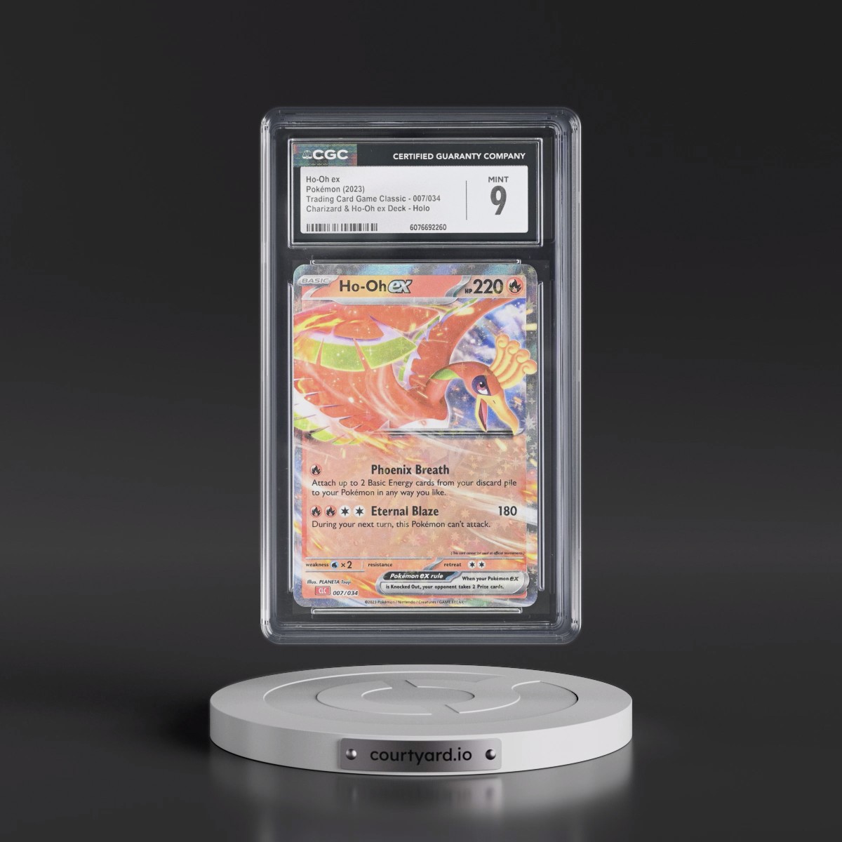 2023 Trading Card Game Classic - CLV, CLC, CLB #007/034 Ho-Oh ex - Charizard & Ho-Oh ex Deck - CLC Holo (CGC 9 MINT)