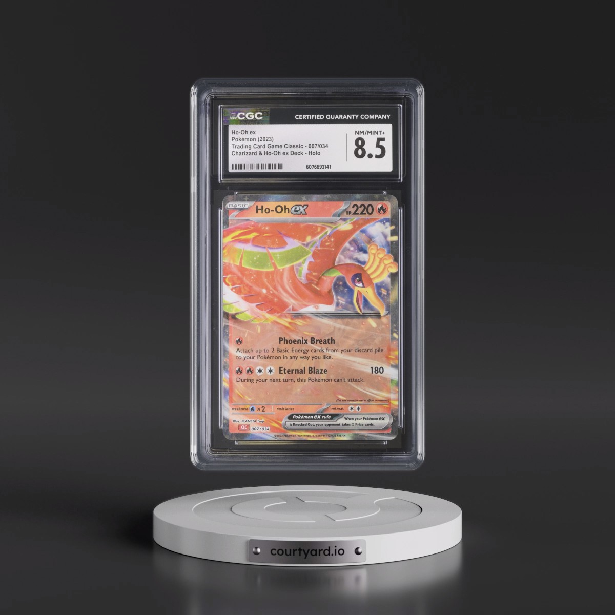 2023 Trading Card Game Classic - CLV, CLC, CLB #007/034 Ho-Oh ex - Charizard & Ho-Oh ex Deck - CLC Holo (CGC 8.5 NM-MT+)