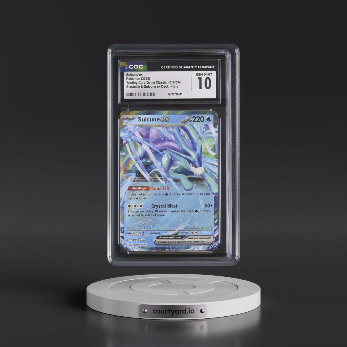 2023 Trading Card Game Classic - CLV, CLC, CLB #010/034 Suicune ex - Blastoise & Suicune ex Deck - CLB Holo (CGC 10 GEM MINT)