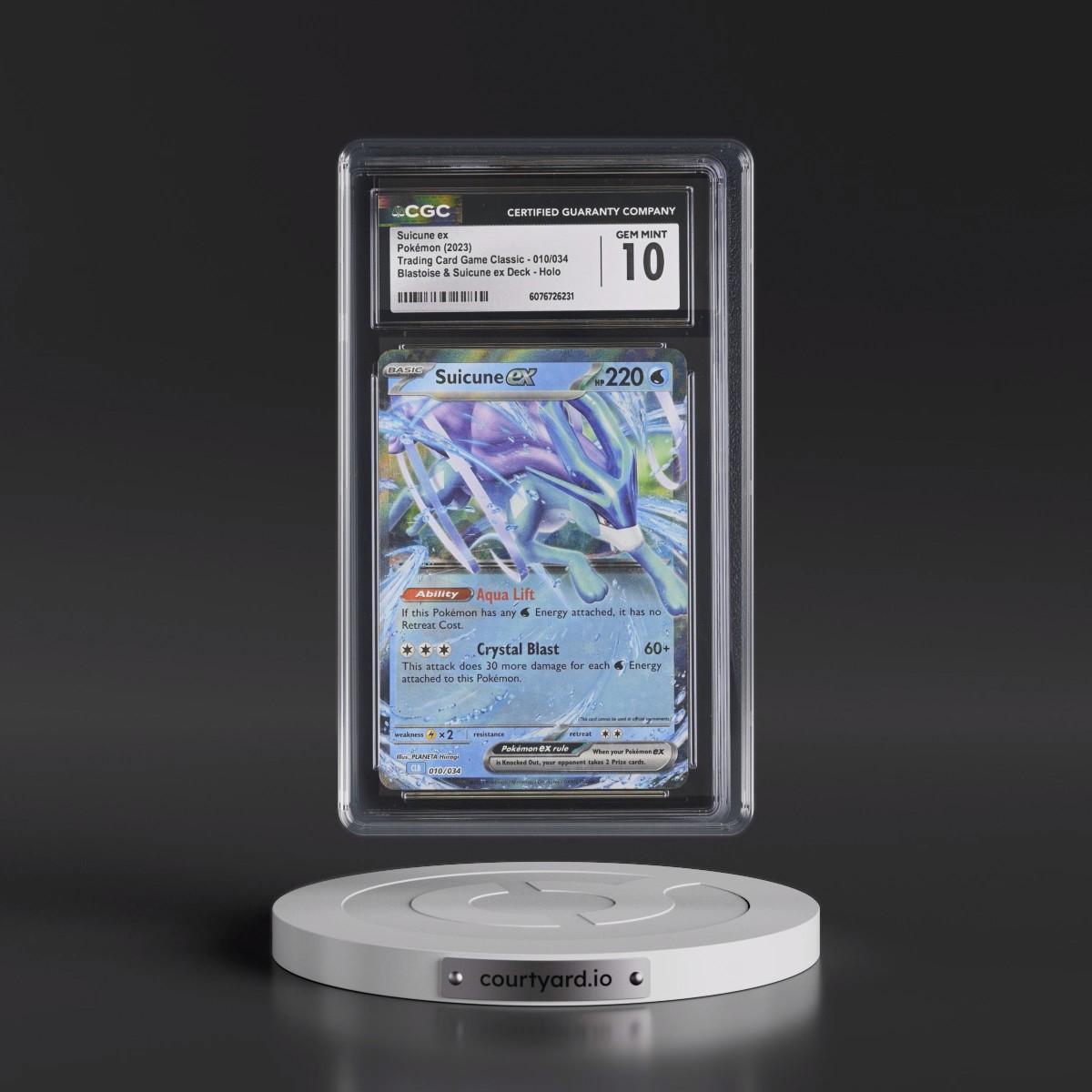 2023 Trading Card Game Classic - CLV, CLC, CLB #010/034 Suicune ex - Blastoise & Suicune ex Deck - CLB Holo (CGC 10 GEM MINT)