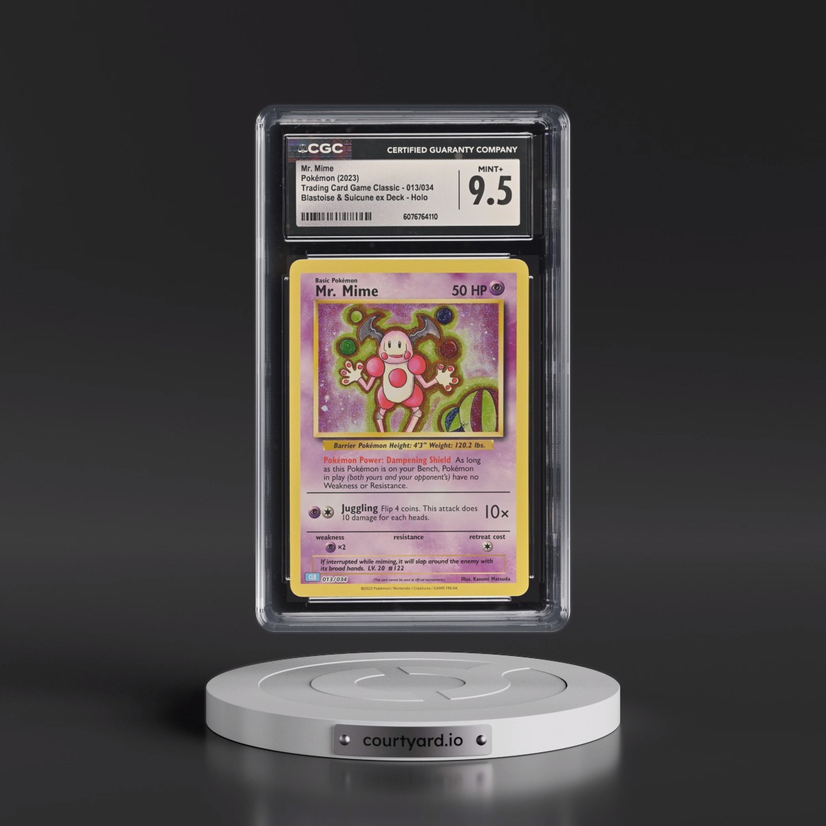 2023 Trading Card Game Classic - CLV, CLC, CLB #013/034 Mr. Mime - Blastoise & Suicune ex Deck - CLB Holo (CGC 9.5 MINT+)
