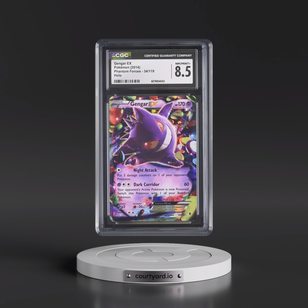 2014 Phantom Forces #34/119 Gengar EX - Holo (CGC 8.5 NM-MT+)