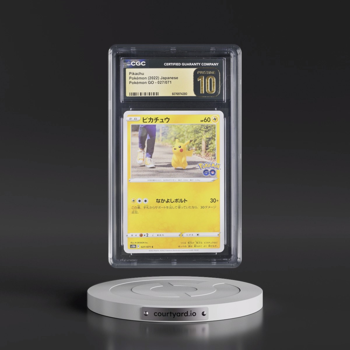 2022 Pokémon GO #027/071 Pikachu (CGC 10 PRISTINE)