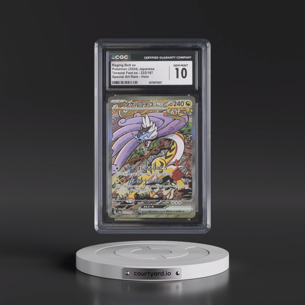 2024 High Class Pack: Terastal Fest ex - sv8a #222/187 Raging Bolt ex - Special Art Rare Holo (CGC 10 GEM MINT)