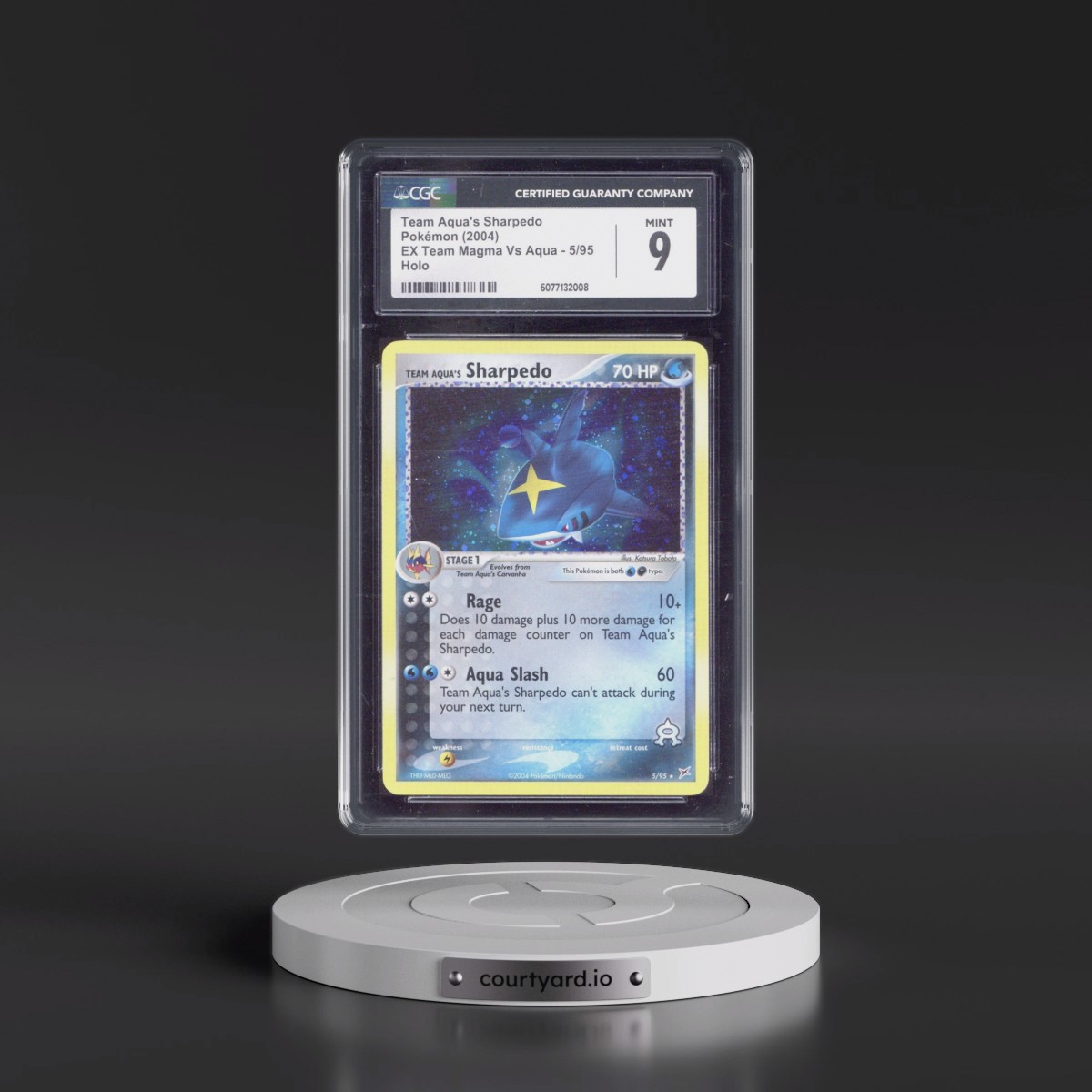 2004 EX Team Magma Vs Team Aqua #5/95 Team Aqua's Sharpedo - Holo (CGC 9 MINT)