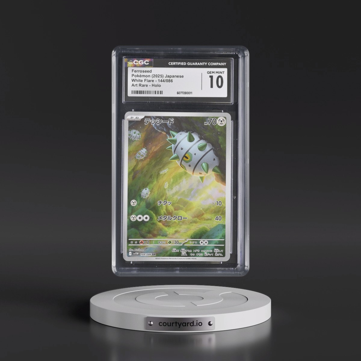 2025 White Flare - sv11W #144/086 Ferroseed - Art Rare Holo (CGC 10 GEM MINT)