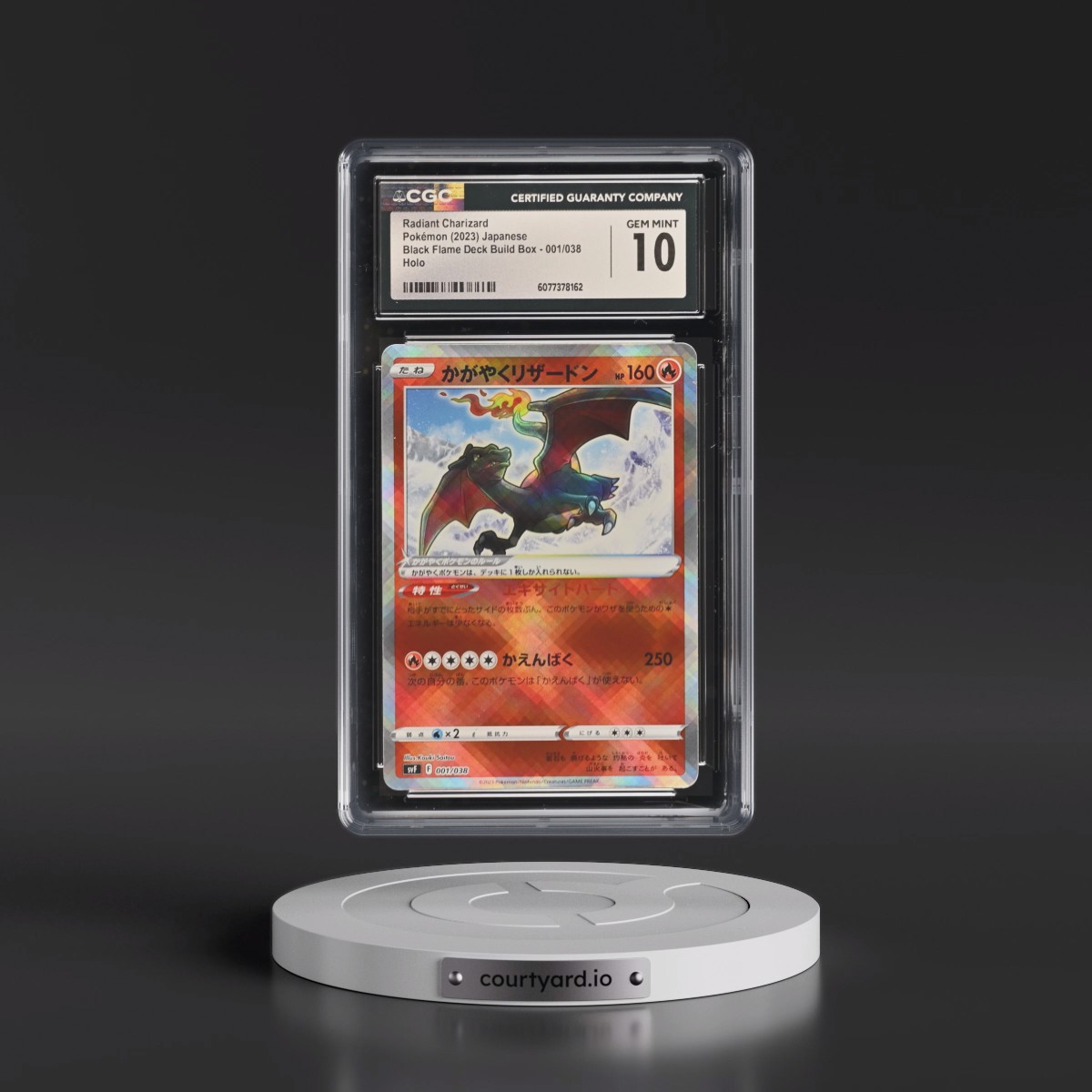 2023 Ruler of the Black Flame Deck Build Box #001/038 Radiant Charizard - Holo (CGC 10 GEM MINT)