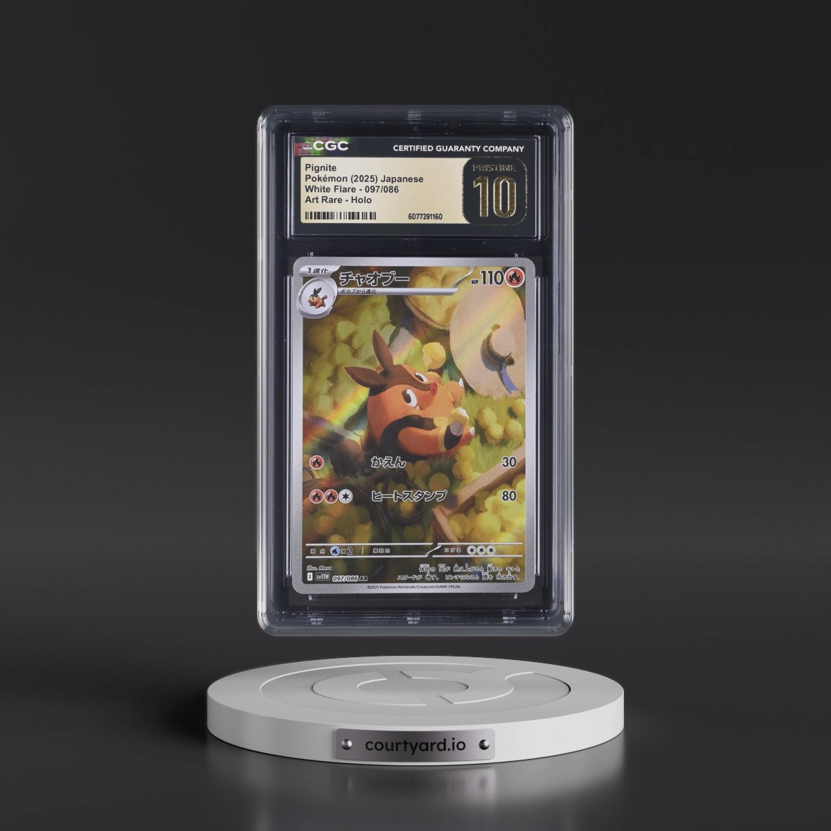 2025 White Flare - sv11W #097/086 Pignite - Art Rare Holo (CGC 10 PRISTINE)