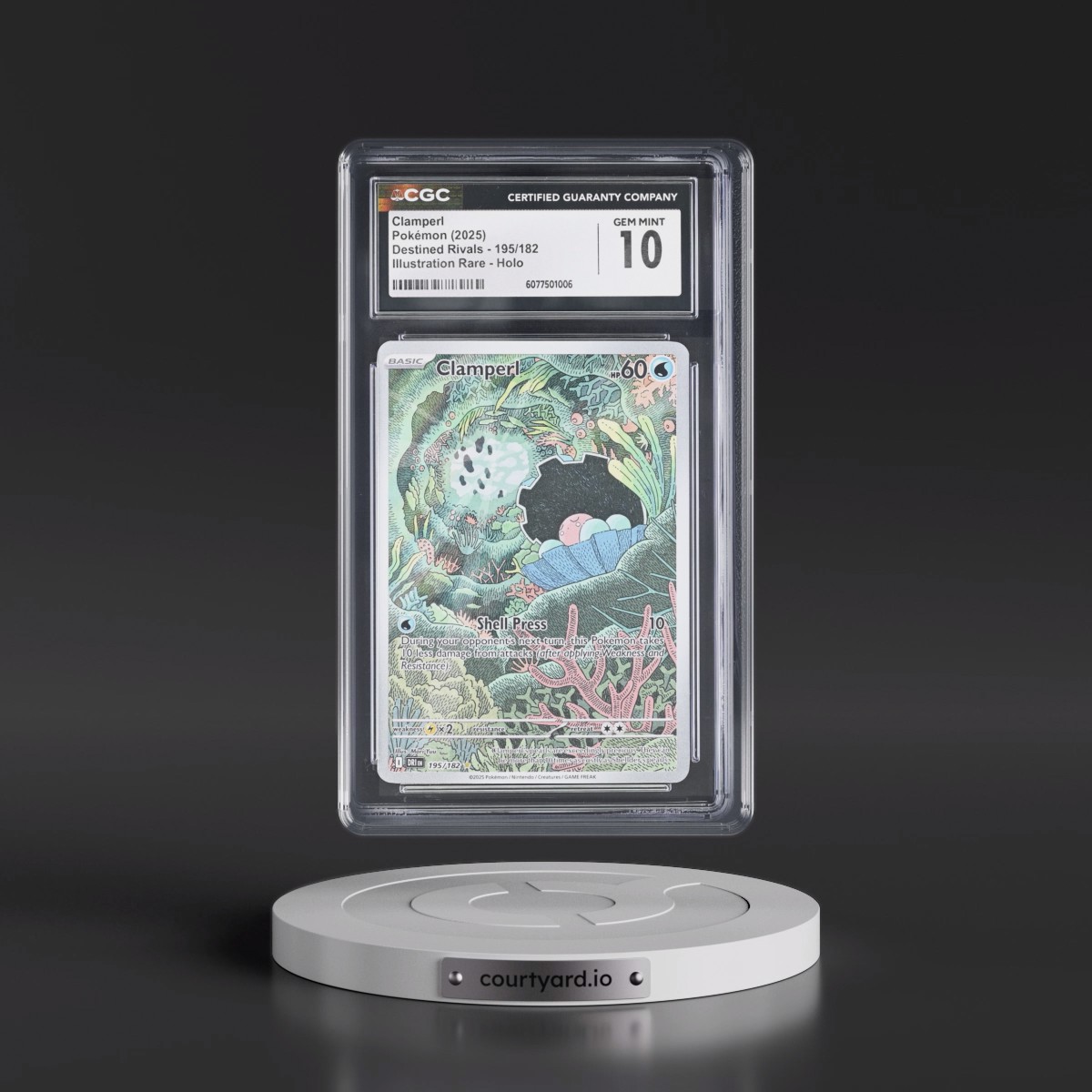 2025 Destined Rivals - DRI EN #195/182 Clamperl - Illustration Rare Holo (CGC 10 GEM MINT)